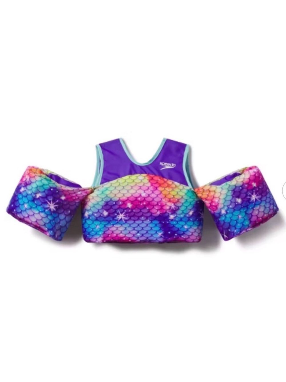 NWOT Speedo Kids' Splash Jammer Life Jacket Vest Purple Mermaid Scales 33-55 lbs